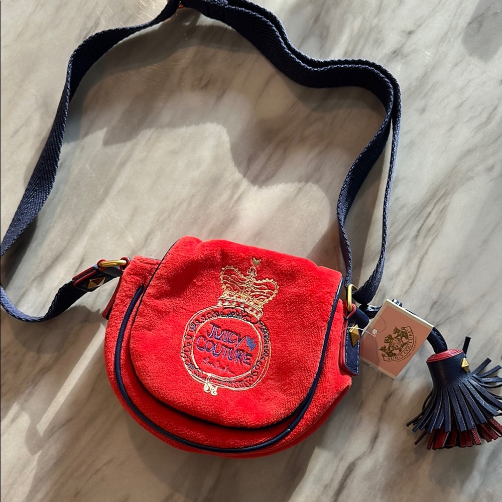 NWT brand new Juicy Couture Red Crossbody Velour Kids Adults Vintage y2k Bag